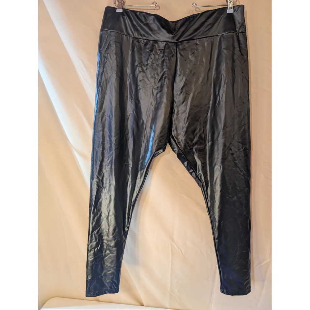 KILLSTAR Faux Leather Pants 4XL Gothic Black Wet Look‎ Stretch Leggings Unisex